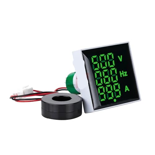 AC 60-500V 0-100A 20-75Hz ミニ電圧計電流計 LEDディスプレイ(Green)