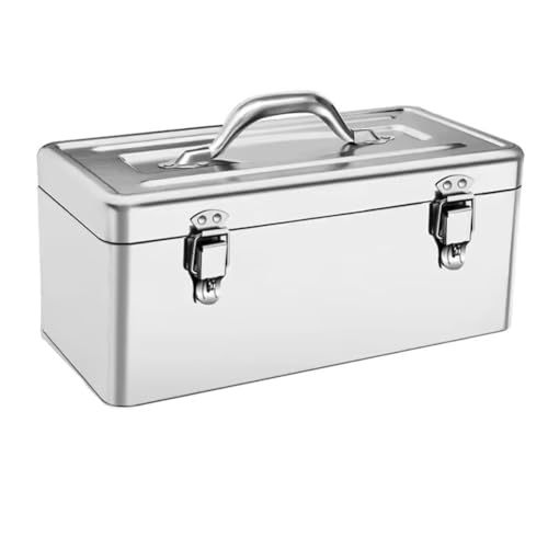 Stainless Steel Tool Box with Combination Lock, Heavy-Duty Storage Solution for Home and Industrial Use, Features Carrying Handle for Easy Transport