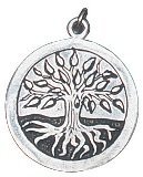 ElbenwaldMourie - 17 August to 8 September - Tree to invoke Healing - Celtic Birth Charm in Antiqued Sterling Silver