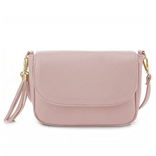 Image of EVVE Small Crossbody Bags for Women Trendy Flap Saddle Purses with Tassel Vegan leather Shoulder bag