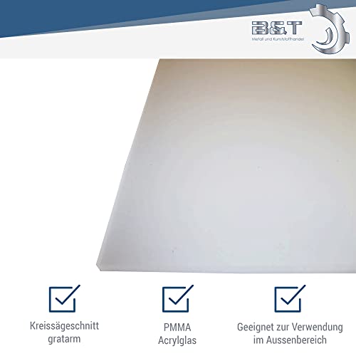 B&T Metall - Vetro acrilico opalino bianco in PMMA...