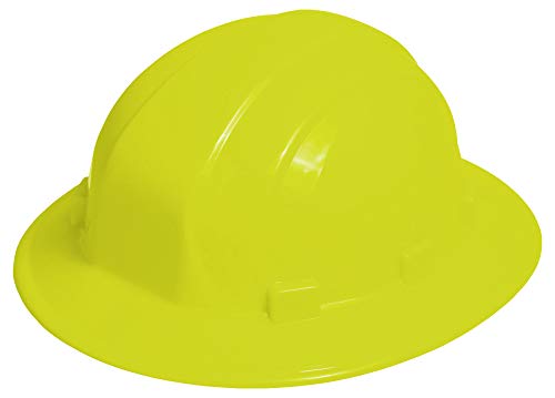 ERB 19921 Omega II Full Brim Hard Hat with Mega Ratchet, Flourescent Yellow, Medium
