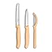Victorinox Swiss Classic 6.7116.31L92 Jeu de 3 Pièces, Éplucheur Universel, Couteau de Table, Couteau D'Office, Acier Inoxydable, Orange Clair