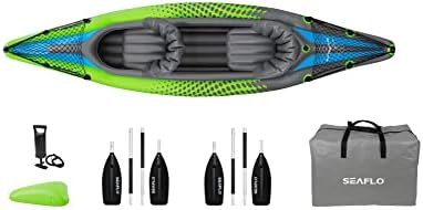 Inflatable Sit In Kayak Double (Canoe Paddling Tandem River Fishing 2 Person & Accessories)