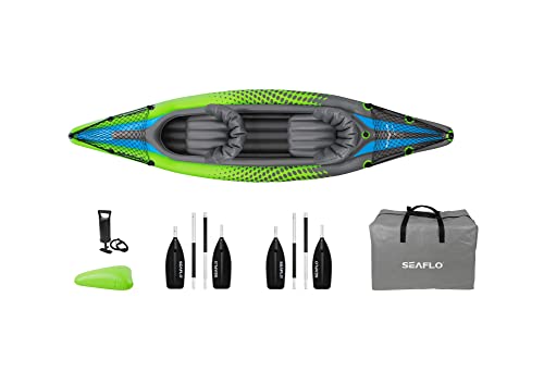 Image of 2 Person Inflatable Kayak Set (Oars Air Pump Two Man Blow Up Canoe)
