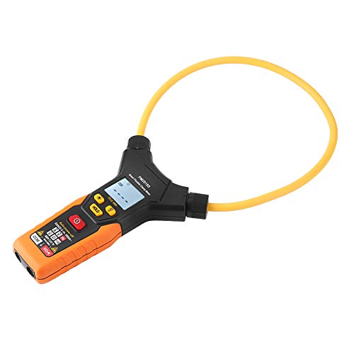 Multímetro de pinza flexible digital para prueba de corriente AC y frecuencia, tester eléctrico portátil de mano con pantalla LCD, función de retención de datos, apagado automático, retroiluminación y linterna miniatura 3