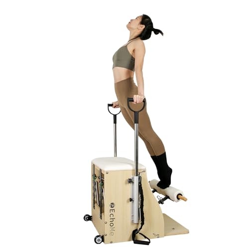 EchoMe Plates Combo Chair with Handles, Split-Pedal Stability Pilates Chair,Yoga Fitness Trainer, Pilates Reformer Machine, Pilates Equipent of Maple Wood for Home use and Studio Use