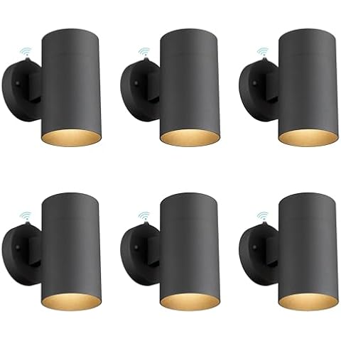 Ken & Ricky 6 Pack Dusk to Dawn Outdoor Wall Lighting, Black Porch Light, Modern Outdoor Wall Sconce with Photocell Sensor, Farmhouse Porch & Patio Lights -6 Pack Cover