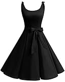 Bbonlinedress 1950's Bowknot Vintage Retro Polka Dot Rockabilly Swing Dress Black S