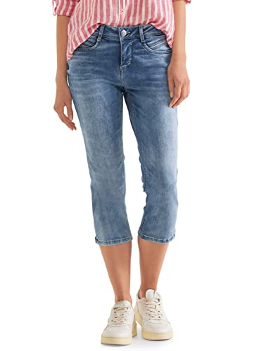 STREET ONE Damen A376075 3/4 Jeanshose, Light Indigo Random Wash, 29W / 22L...