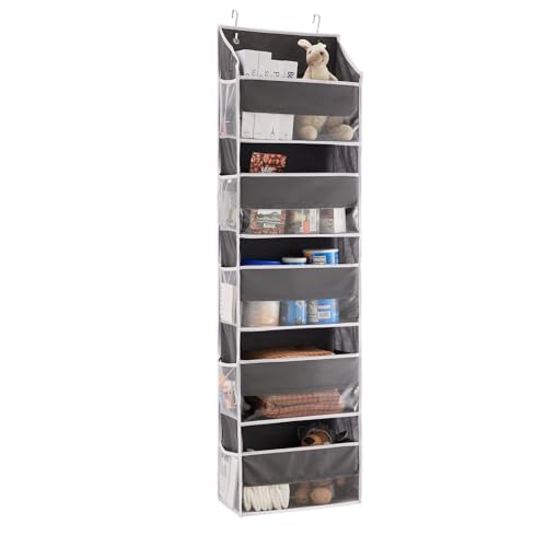 YOUDENOVA Over the Door Organizers, 5-Shelf Door Storage for Bathroom, Dorm, College, Baby Organizer for Diapers 1 Pack, Grey