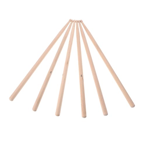 Baquetas de madera clásicas para batería 3 pares miniatura 1