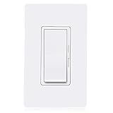 Maxxima 3-Way/Single Pole Vertical Slide LED Dimmer Switch Electrical light Switch 600 Watt max, LED Compatible On/Off Rocker Switch, Screwless Wall Plate Included