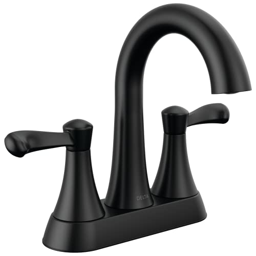 Delta 25897LF Esato 1.2 GPM Two Handle Centerset Bathroom Faucet with Push Pop-Up Drain Assembly - Matte Black - image 1