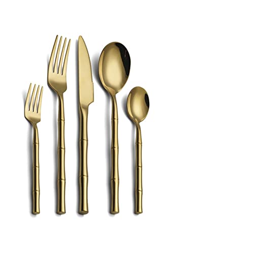 JZWCHQ Conjunto de Cubiertos de diseño de Creatividad de 20pcs Cuchada de bistec de Acero Inoxidable y Juego de vajillas de vajilla de Oro (Color: 20pcs de Plata) (Plata de 20pcs)
