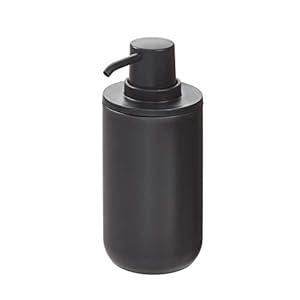 iDesign Zeepdispenser, ronde lotiondispenser van kunststof, voor badkamer en keuken