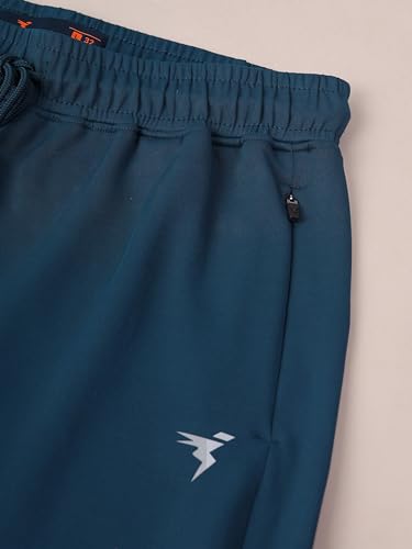 Image of TECHNOSPORT Men Mid Rise Solid Regular Fit Track Pant with Technodry, Antimicrobail for Gym, Workout, Sports and Regular Use