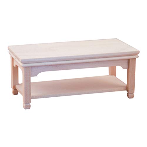 Table à thé en bois à l'échelle 1/12 pour maison de poupée, modèle de meubles de salon