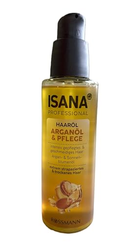 ISANA PROFESSIONAL Aceite capilar Argan Oil & Care, 500 ml (5x 100 ml) - Cabello dañado y seco - el aceite de cuidado contiene aceite de argán y girasol