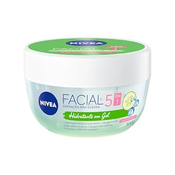 NIVEA Hidratante Facial em Gel 100g - Sua fórmula especial deixa a pele sequinha e bem cuidada por 24h, não obstrui os poros e controla a oleosidade, com ácido hialurônico e pepino