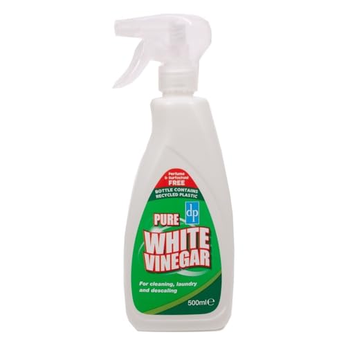 Cabezal pulverizador de limpieza de vinagre blanco de 500 ml, vinagre blanco para limpiar vinagre blanco destilado para limpiar botellas de spray para limpieza de vidrio, horno y ventanas (paquete de