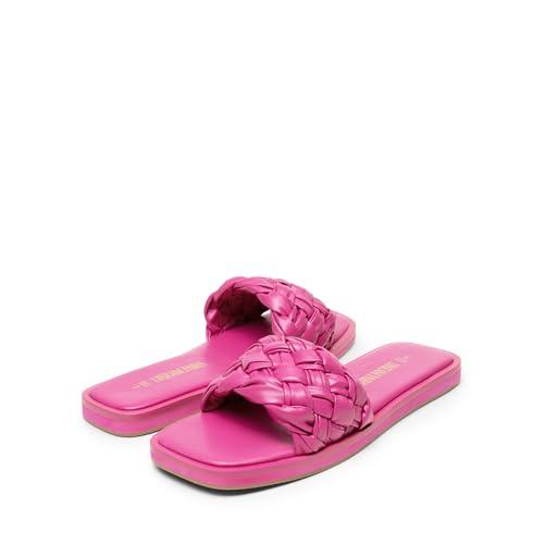 dream pairs women39s square open toe slide sandals cute slip on braided slides flat sandals for summer