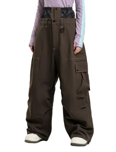 GSOU SNOW Womens Mens Snowboard Pants Baggy Ski Snow Pants Loose Cargo Sport Outdoor Insulation Waterproof