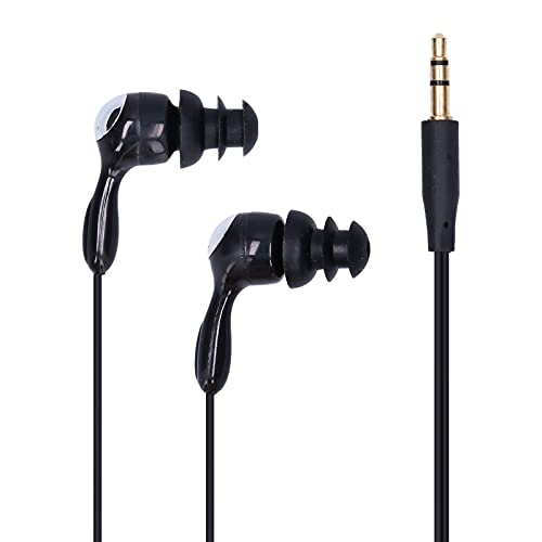 IP68 wasserdichte Kopfhörer,In-Ear-Konduktions-Ohrhörer mit Ersatz-Ohrstöpseln,Ergonomisches Design Binaurales Headset,zum Schwimmen Laufen Surfen Sport(Schwarz) Cover