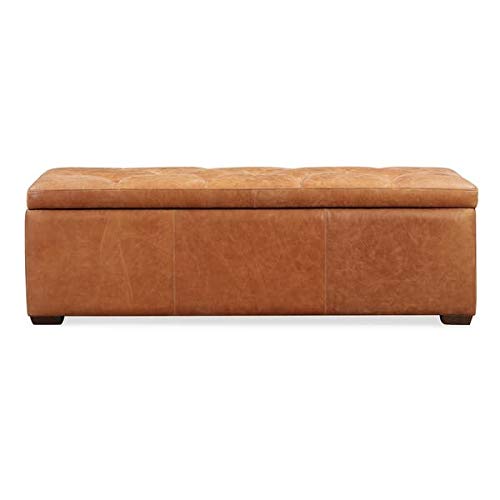 WOODSTER 2 Seater Tufted Storage Ottoman Pouffee (Tan)