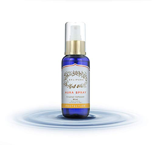 BALIPURA - Protection Healing Crystal Aura Spray - Lavender and Lemongrass Essential Oil Blend, Black Tourmaline, Smoky Quartz and Citrine - 3.4 fl.oz