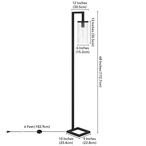 Image of Henn&Hart 67 inch Modern 1-Light Floor Lamp, Black