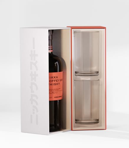NIKKA - Coffey Malt, Whisky Japonais, Single Malt - Coffret deux verres highball - Origine : Japon - Notes d'Agrumes & Poires - 45% Alcool - 70 cl + 2 verres