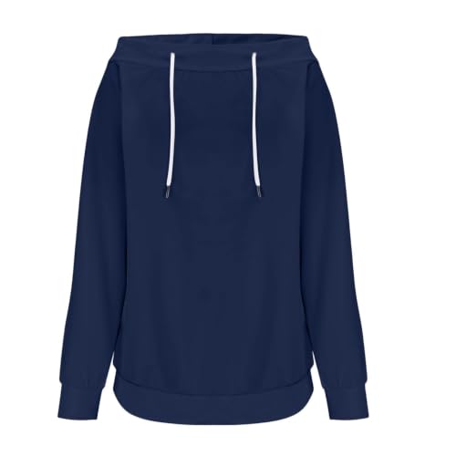 Sweat-shirt sans capuche femme couleur unie manches longues col rond