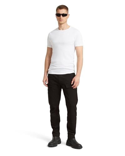 G-STAR Paquete De Dos Camisetas Base para Hombre, Blanco (White D07205-124-110), L