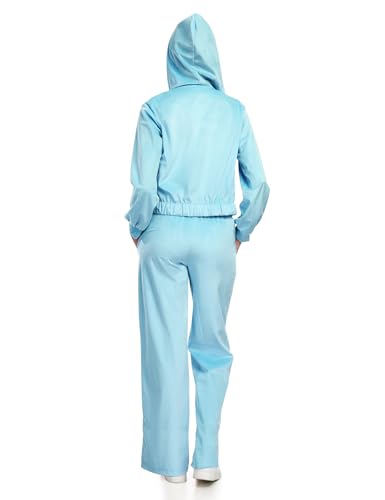 Womens Casual Velour Tracksuit Set Fall Sweatsuits 2 Piece Outfits Lounge Sets Full Zipper Hoodie Wide Leg Pants Set4