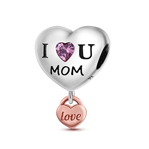 Parmuz 925 Sterling Silver Charm for Bracelet Necklace Dangle Love Mom Ocean travel Butterfly Party Birthday Charm Beads Pendants DIY Jewelry Gift for Women