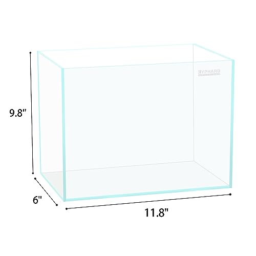 Image of LYPHARD AQUARIUMS 2.9 Gallon Rimless Aquarium, Ultra Clear Glass Low Iron Aquarium Tank, Small Fish Tank for Betta, L11.8xW5.9xH9.8 Inches Thickness 5mm with EVA Foam Mat Included