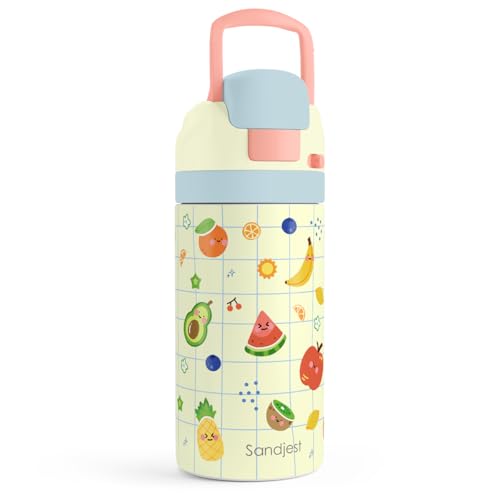 Image of Fruits Kids Insulated Stainless Steel Water Bottle 16 Oz, Travel Tumbler for School, Sports for Girls, Birthday, Back To School