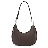 WSRYDJDL Crescent Shoulder Bags for Women Cute Hobo Tote Handbag Under the Arm Purses Mini Clutch Purse with Zipper Closure (G-Coffee)