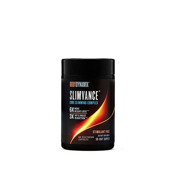BodyDynamix Slimvance Core Slimming Complex Supplements | Supports Reduction in Body Fat and Increased Energy | Achieve Weight Loss Goals | Stimulant Free, Vegetarian Formula | 60 Capsules