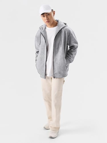Image of LAZYCHUNKS Men's Zipper Hooded Sweatshirt | Premium Full Sleeve Hoodie Jacket with Front Zip & Pockets | Stylish Winter Wear, Warm Casual Sportswear for Men