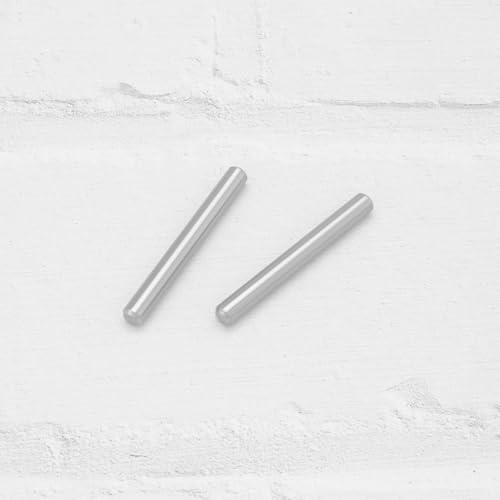 Create idea 50 Stück 5 x 45 mm Regalhalterung, Dübelstifte aus 304 Edelstahl, runder Kopf, flach, abgeschrägtes Ende, Dübelstift für Bücherregale, Möbelreparatur, Installation