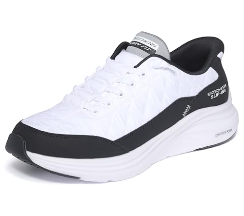 Skechers Mens CONTOUR FOAM WHITE BLACK SHOES 42
