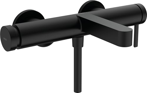 hansgrohe Wannenarmatur Finoris, Aufputz Badarmatur für 2 Funktionen, Mattschwarz