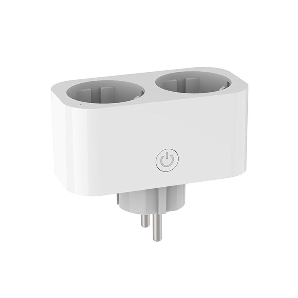 TUYA Smart Wifi Enchufe Dual 16A 2 en 1 de Corriente Interruptor Temporizador de Hogar Inteligente Control de Voz por Aplicación CLY809 Enchufe UE