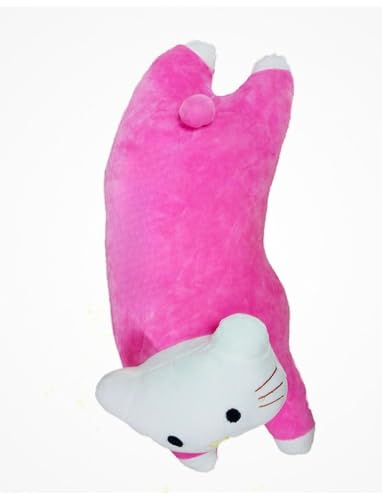 Image of Tickles Cute Kitty Cat Soft Stuffed Plush Animal Bloster Pillow Cushion for Kids Boys & Girls Birthday Gift (Size: 48 cm Color: Pink)