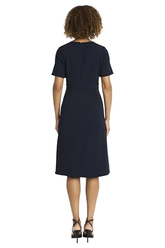 Image of Maggy London Women's Women's Elegant Midi Dress - Short Sleeve Twist Waist - Versatile Cocktail Wedding Guest Dress