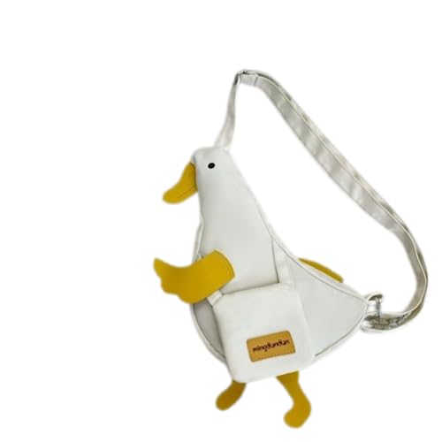 Cute Kawaii Multi Colored Duck Shaped Off Shoulder Crossbody Aesthetic Bag with Pins for Women Girls