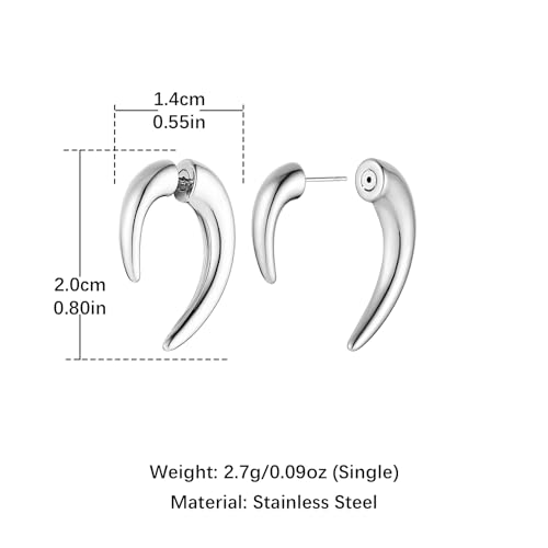 HZMAN Dragon Claw Stud Earrings for Men Women Stainless Steel Gothic Punk Piercing Sharp Claw Spike Earring Jewelry Gift4