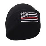 Rothco Deluxe Thin Red Line Watch Cap – Embroidered Beanie for Honoring Firefighters and First Responders